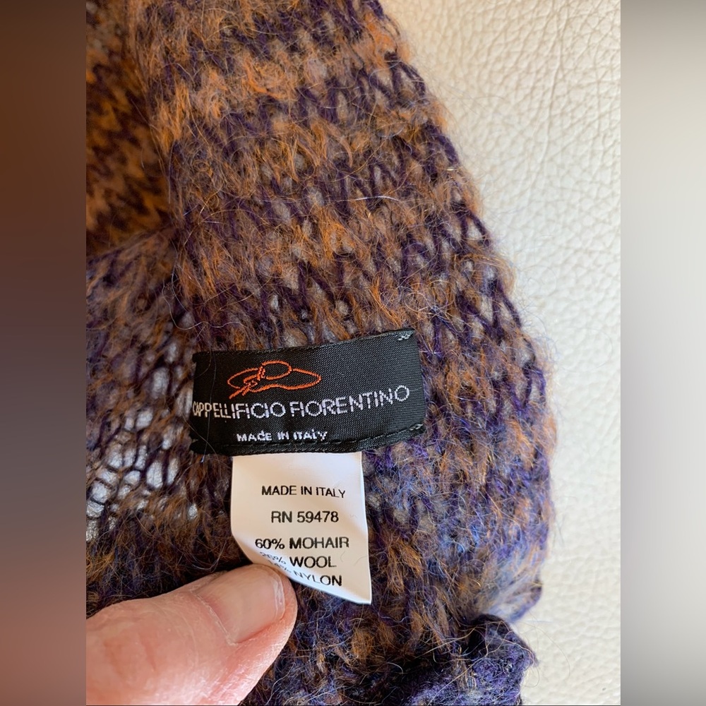 NWOT CAPPELLIFICIO Florentino Double round  knitted scarf Made in Italy s90/9.5”
